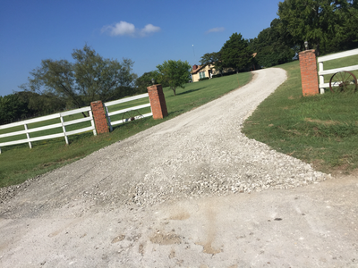 Road base gravel driveway repair